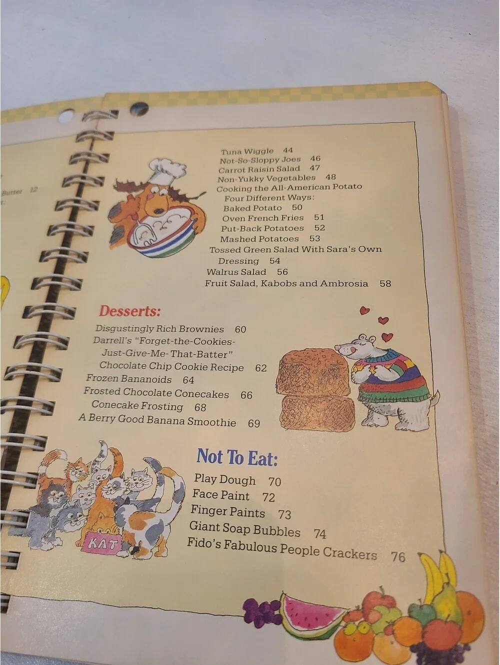 KidsCooking A Very Slightly Messy Manual Vintage 1987 Kids Durable Page Cookbook